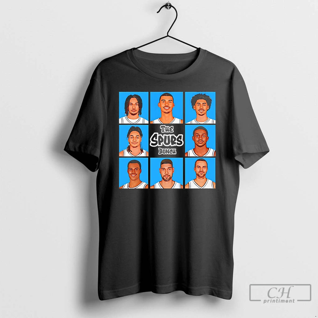 Premium The Spurs Bunch San Antonio Spurs Basketball Bigface Players Graphic Nba 2026 T Shirts