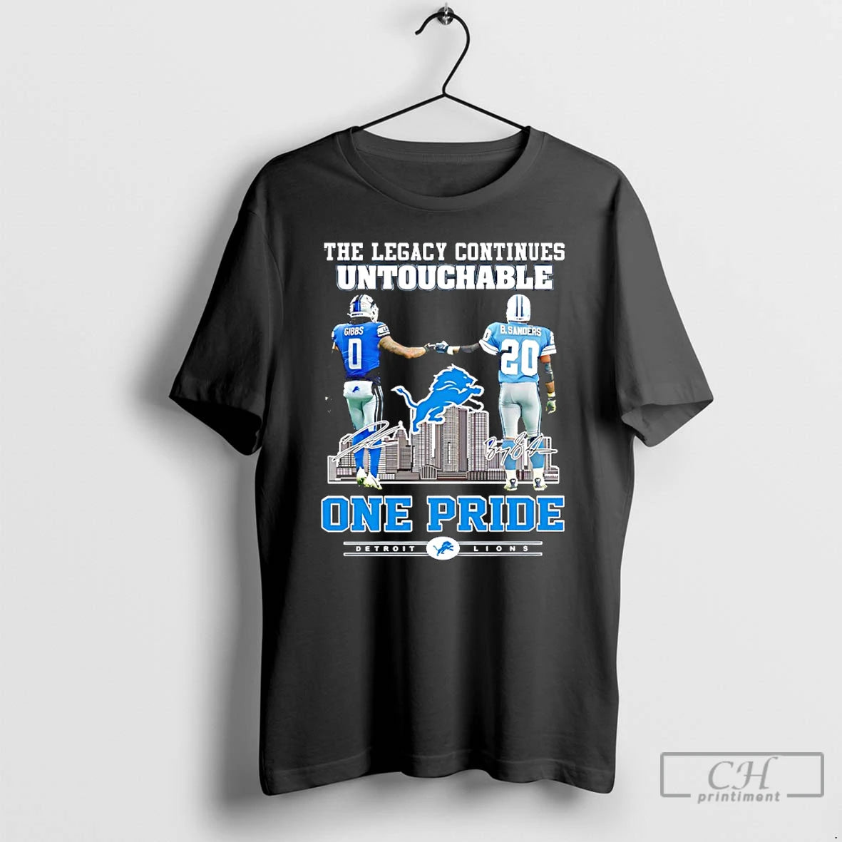 Premium The Legacy Continues Untouchable One Pride Barry Sanders And Charlie Gibbs Detroit Lions T-Shirts, Hoodie, Sweatshirt