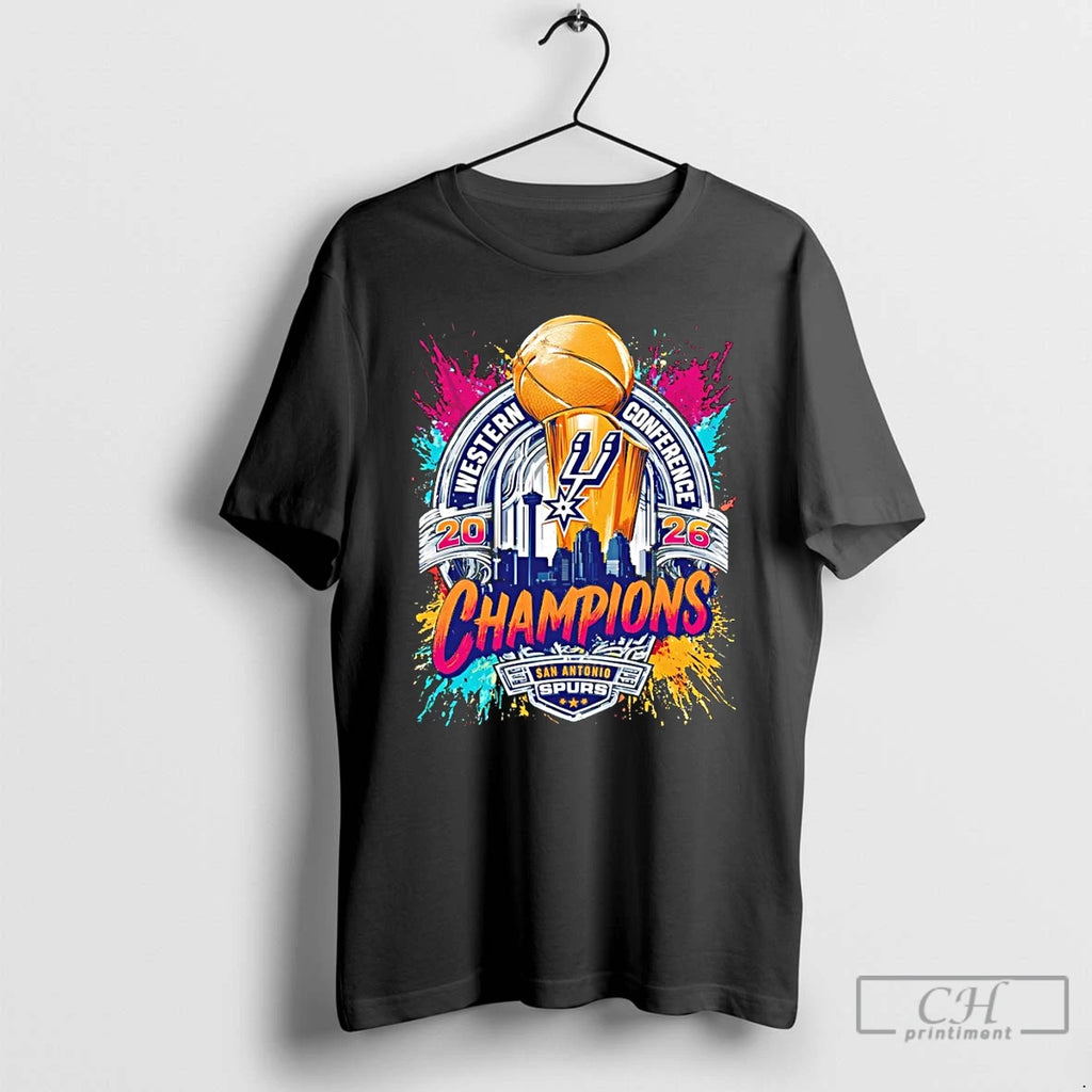 Premium Trophy San Antonio Spurs Basketball Nba Western Conference Champions Finals Fiesta 2026 T Shirts