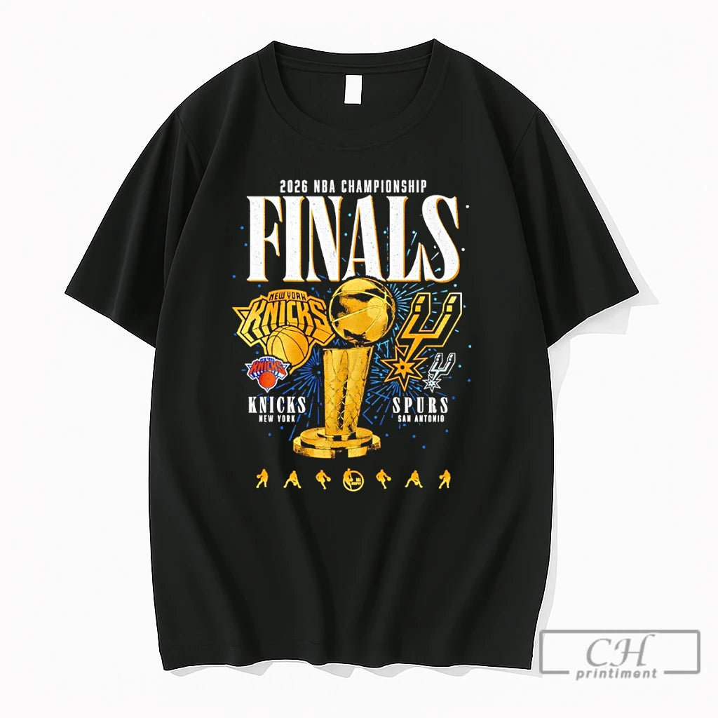 Premium Trophy San Antonio Spurs New York Knicks Basketball Nba Championship Finals 2026 T Shirts