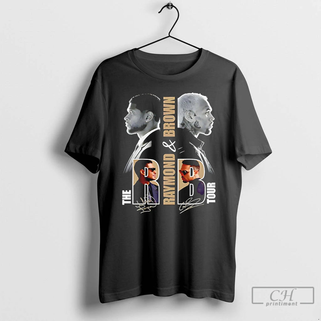 Premium Usher And Chris Brown The Raymond And Brown Tour Collectible Concert Music T Shirts