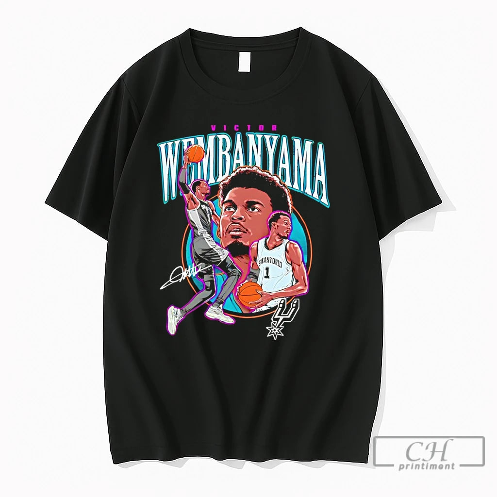 Premium Victor Wembanyama San Antonio Spurs Nba Basketball Signature Graphic Vintage