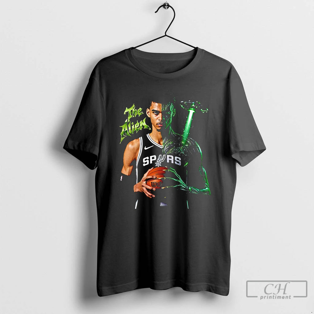 Premium Victor Wembanyama San Antonio Spurs The Alien Basketball Player Nba Ufo T Shirts Sweater