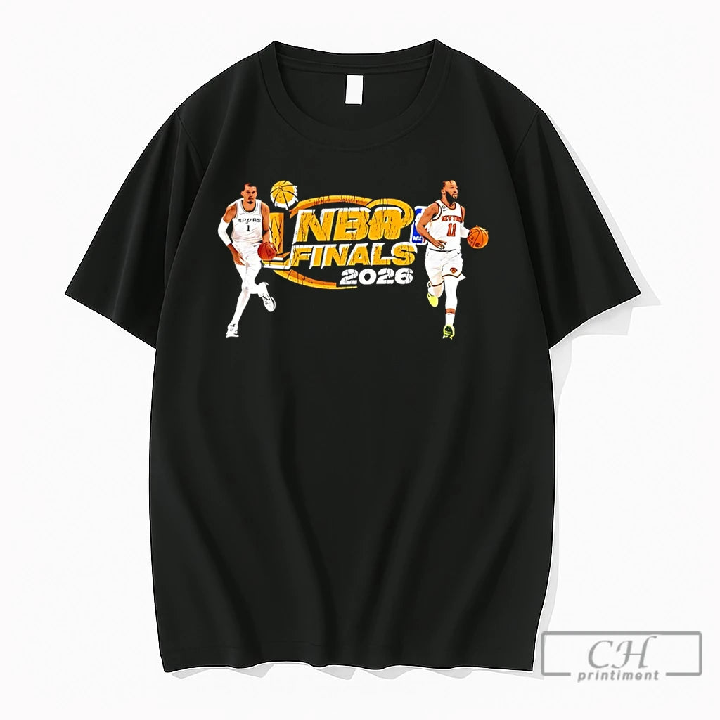 Premium Victor Wembanyama Spurs Vs Jalen Brunson Knicks Basketball Nba Finals 2026 Vintage T Shirts