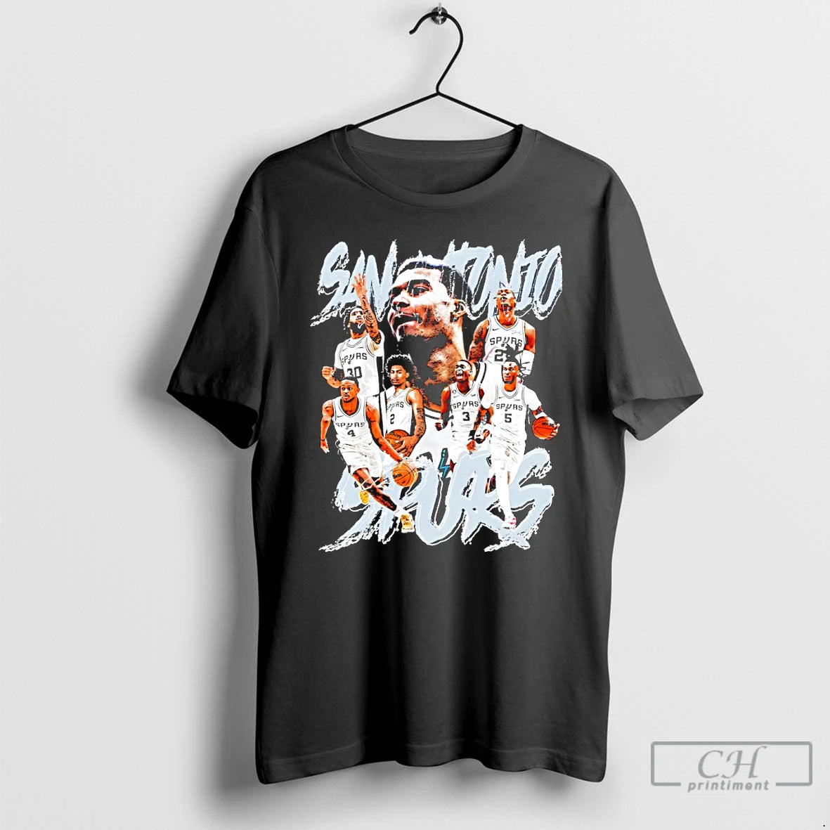 Premium Victor Wembanyama Zach Collins Devin Vassell San Antonio Spurs Basketball Nba Vintage T Shirts