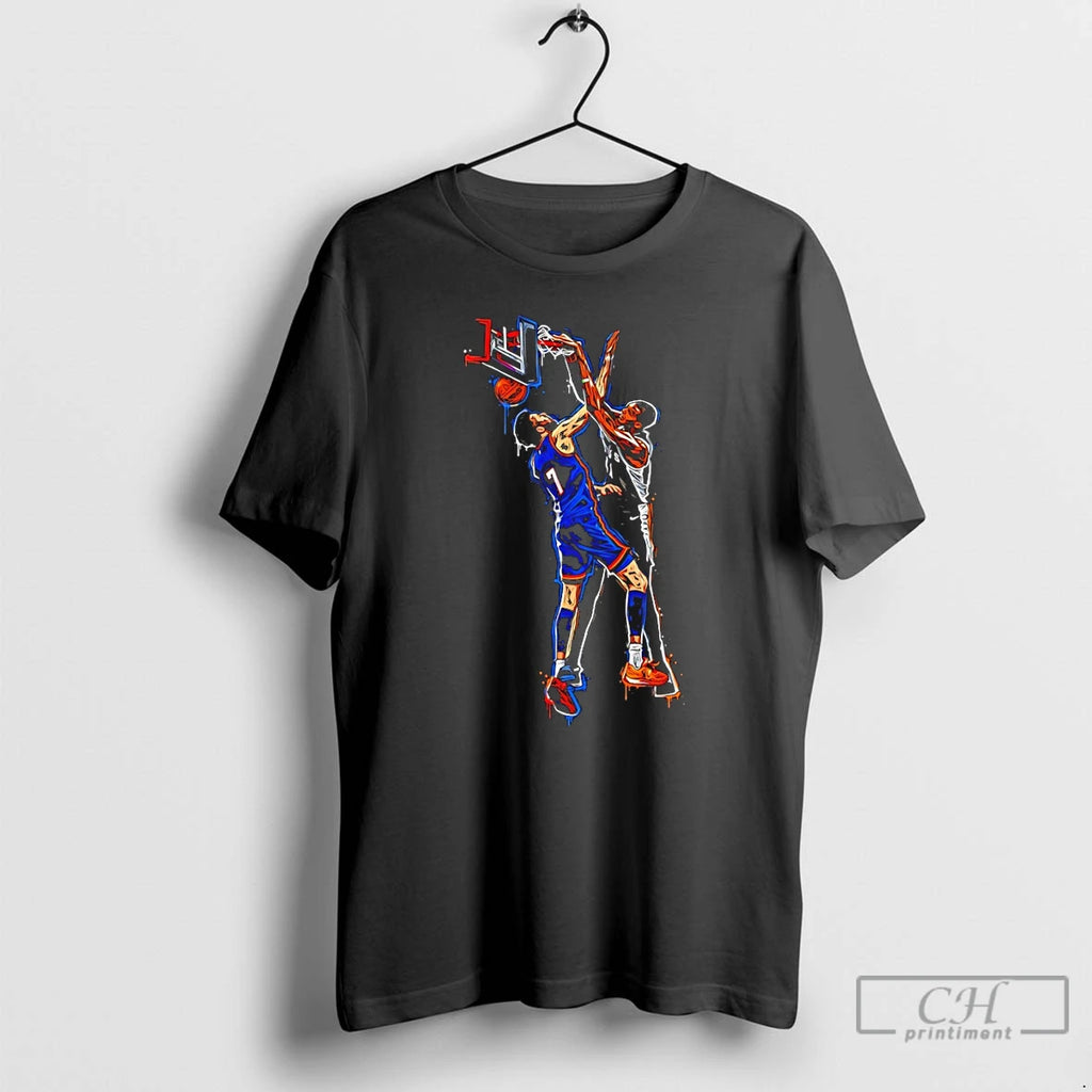 Premium Victor Wembanyama Dunk Chet Holmgren Basketball Nba Posterized By An Alien Graffiti T Shirts