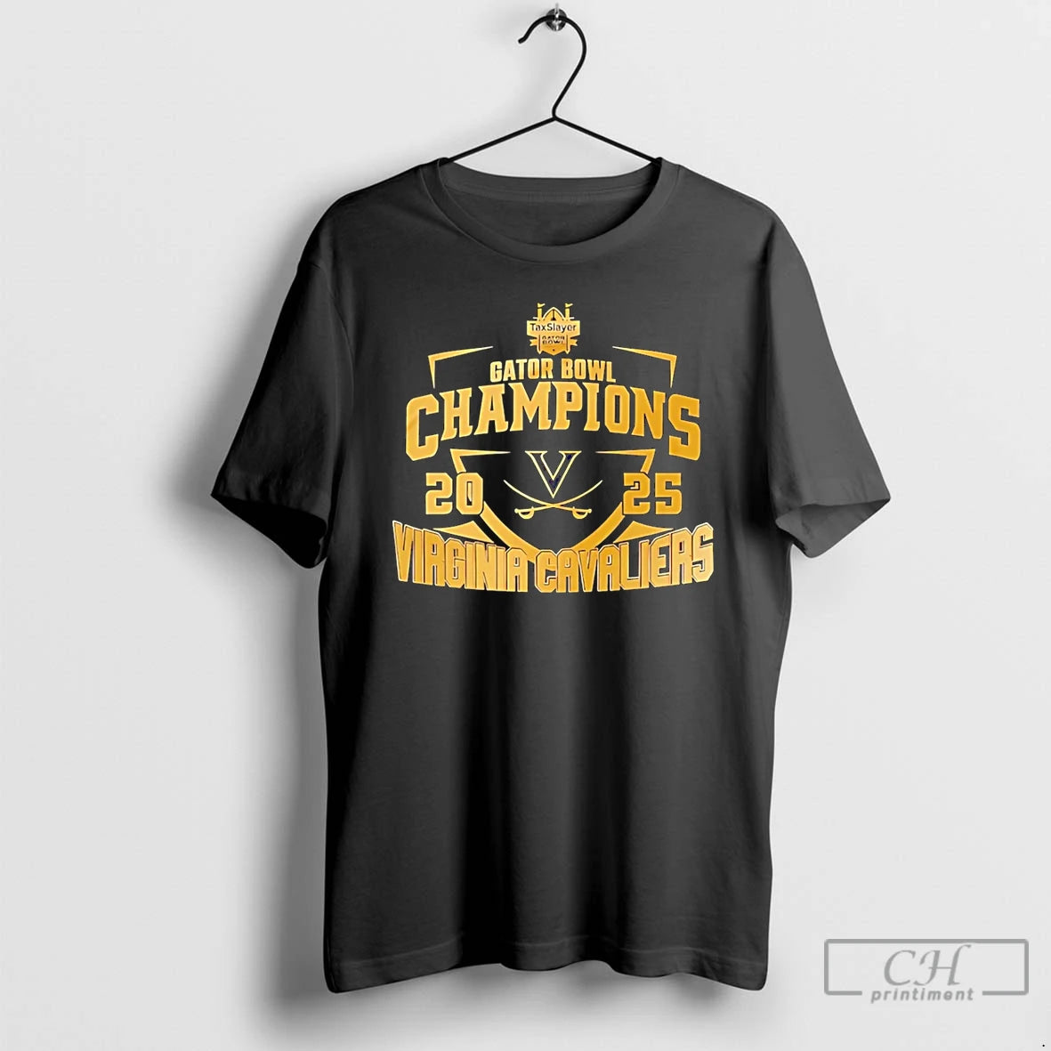 Premium Virginia Cavaliers 2025 Taxslayer Gator Bowl Champions Gold T-Shirts, Hoodie, Sweatshirt | PrintMintTees.com
