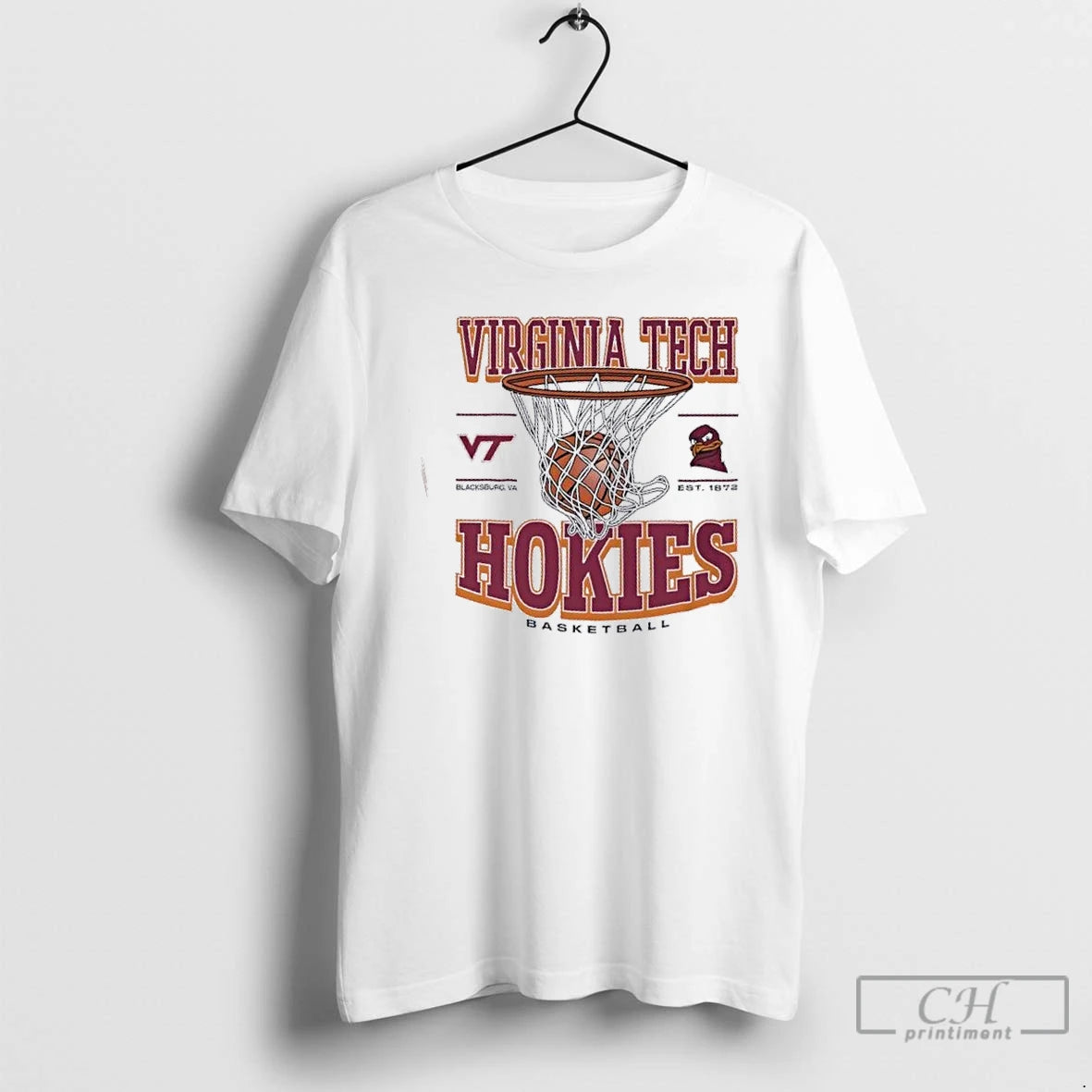 Premium Virginia Tech Hokies Basketball Game Time Blacksburg Va Est 1872 T-Shirts, Hoodie, Sweatshirt | PrintMintTees.com