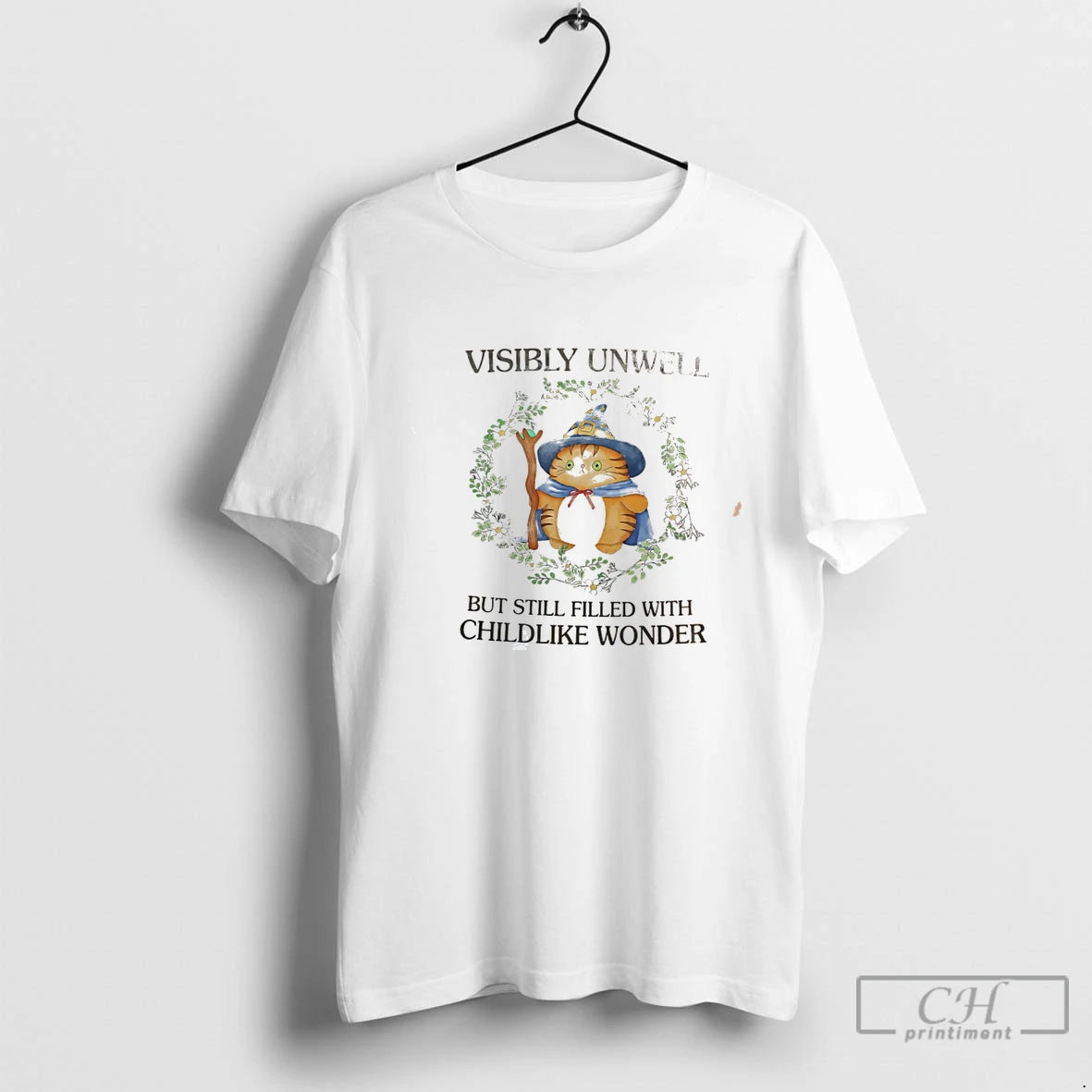 Premium Visibly Unwell But Still Filled With Childlike Wonder Cat Wizard Tee T Shirts Sweater