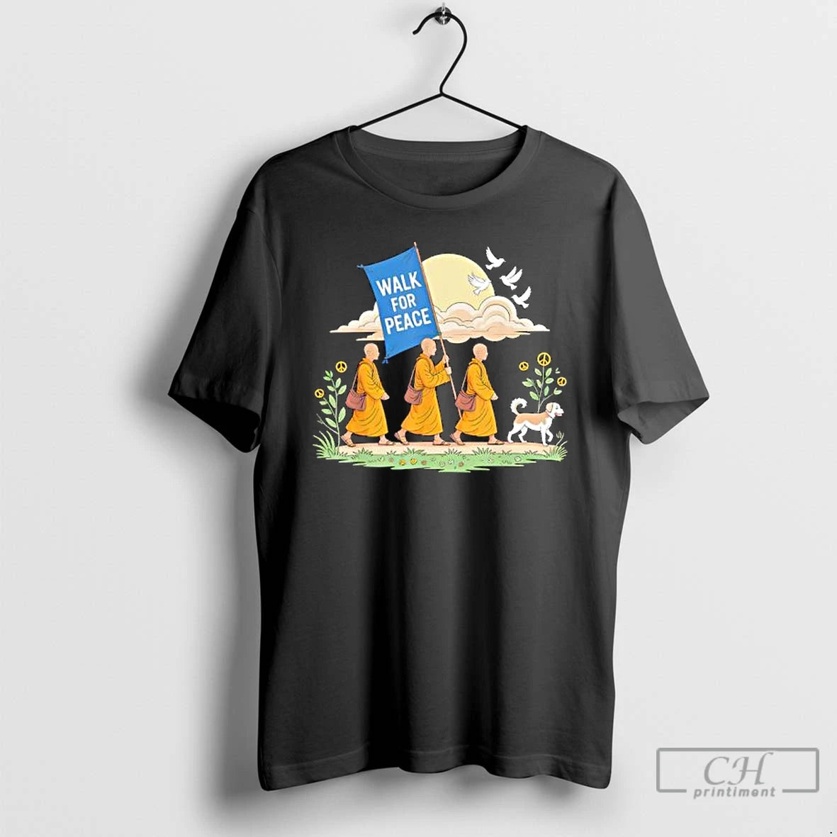 Walk Peace Aloka Buddhist Monks Journey T-Shirts, Hoodie, Sweatshirt