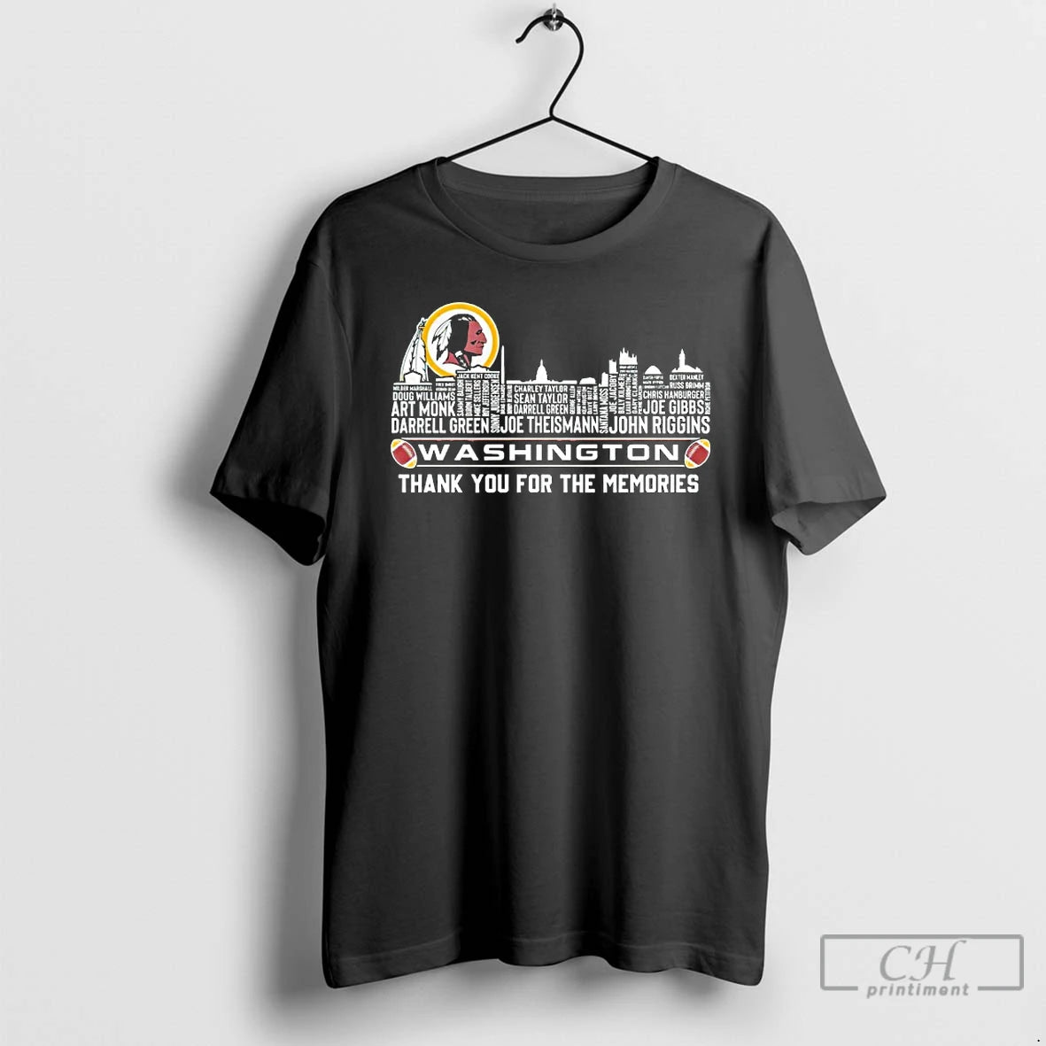 Premium Washington Commanders Thank You For The Memories Skyline City T-Shirts, Hoodie, Sweatshirt | PrintMintTees.com