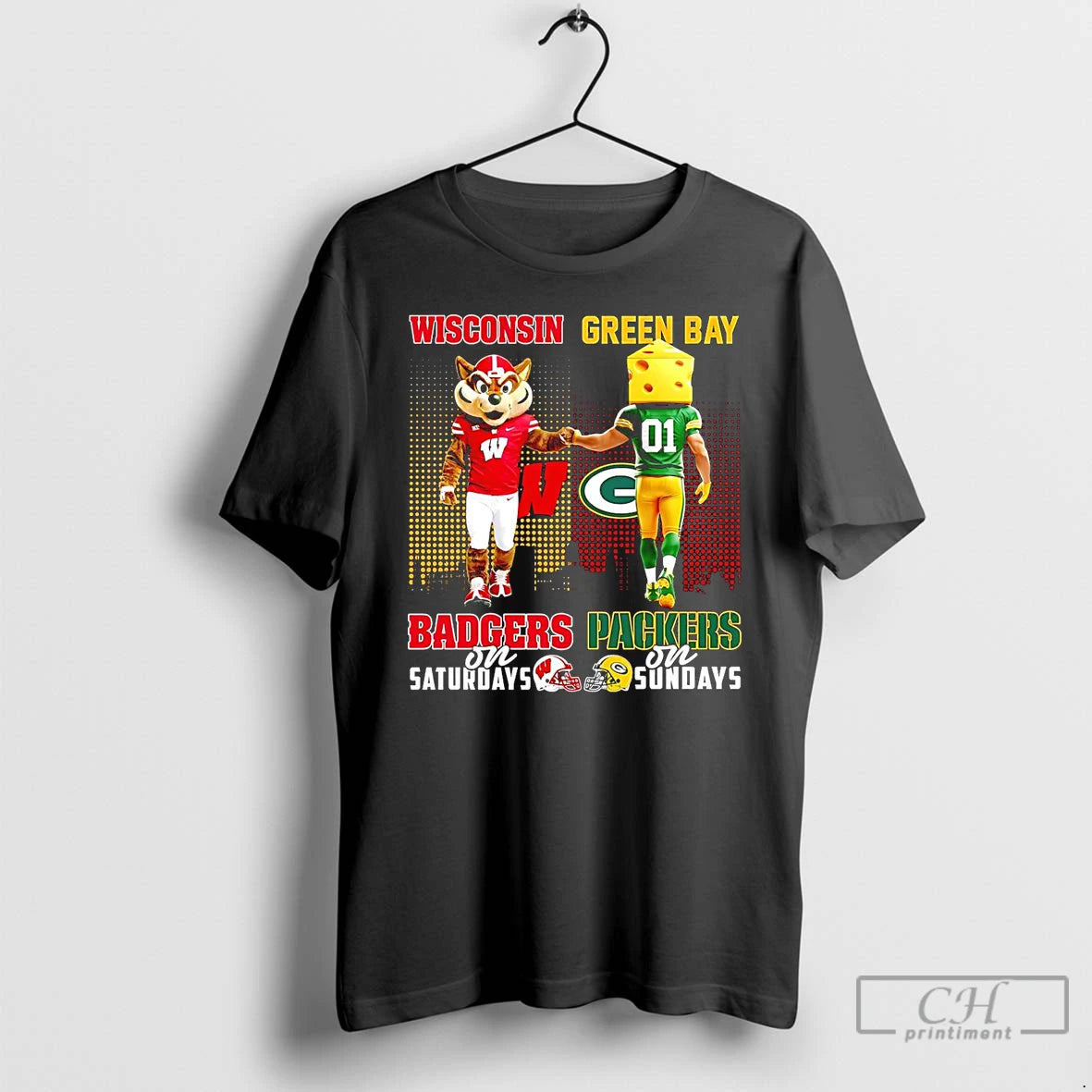 Wisconsin Badgers Saturday Green Bay Packers Sundays Mascot T-Shirts, Hoodie, Sweatshirt