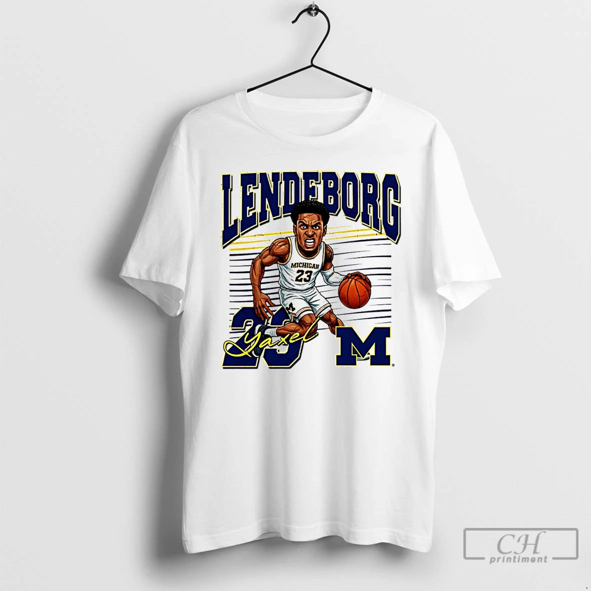 Premium Yaxel Lendeborg Michigan Basketball Caricature T-Shirts, Hoodie, Sweatshirt | PrintMintTees.com