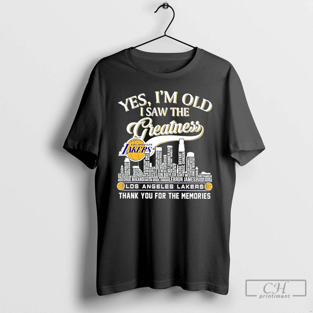 Premium Yes Im Old I Saw The Greatness Los Angeles Lakers Thank You For The T-Shirts, Hoodie, Sweatshirt | PrintMintTees.com