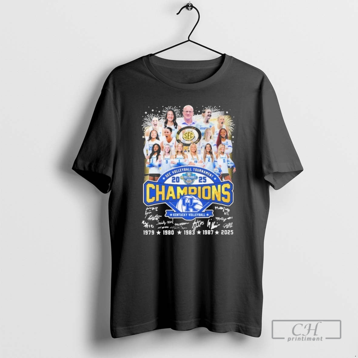 Kentucky Wildcats Sec Volleyball Tournament Champions 2025 Signatures Shirt T-Shirts, Hoodie, Sweatshirt