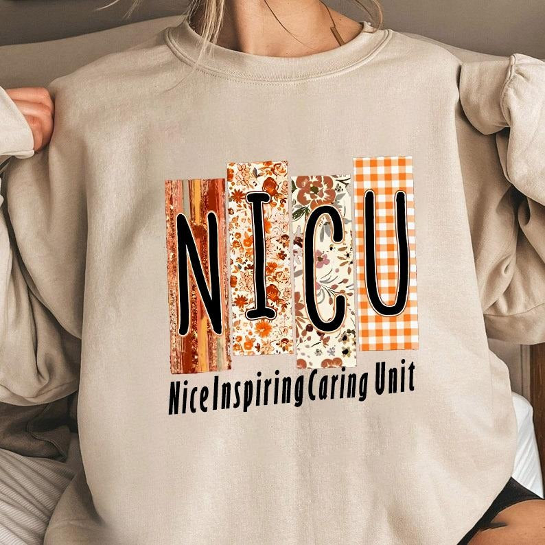 Preppy Floral Fall Nurse Shirt, Fall NICU Shirts, Nurse Crewneck, Spooky Nurse, Ditsy Floral Fall Nurse, Autumn Nurse...