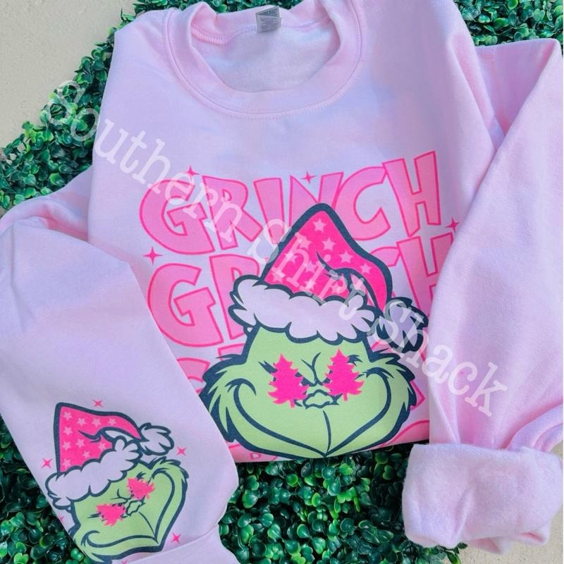 Preppy Green Man Christmas Sweatshirt | Holiday Christmas Sweatshirt Shirt Hoodie | PrintMintTees.com