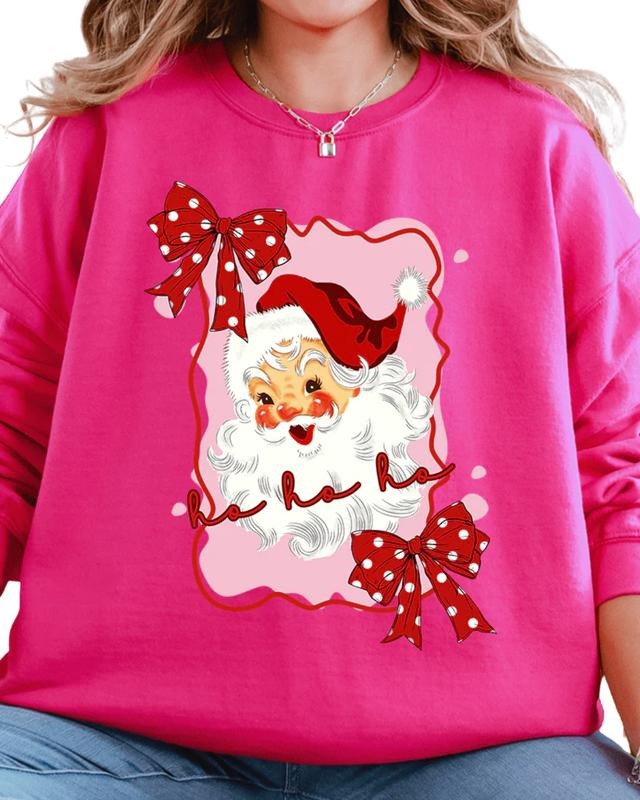 Preppy Santa Coquette Unisex NuBlend Crew Sweatshirt Casual Fleece Shirt Hoodie | PrintMintTees.com
