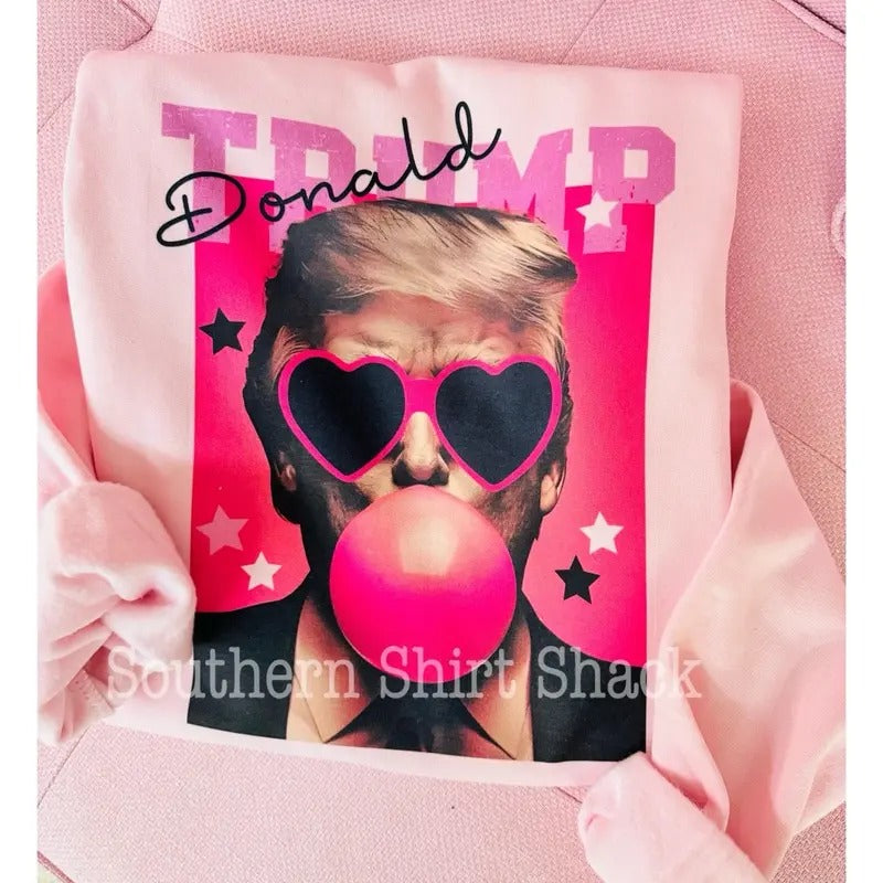 Preppy Trump Sweatshirt | Trump Bubblegum Sweatshirt Shirt Hoodie | PrintMintTees.com