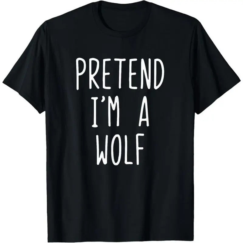 Pretend I'm A Wolf Costume Halloween Lazy Easy T-Shirt Hoodie Sweatshirt | PrintMintTees.com