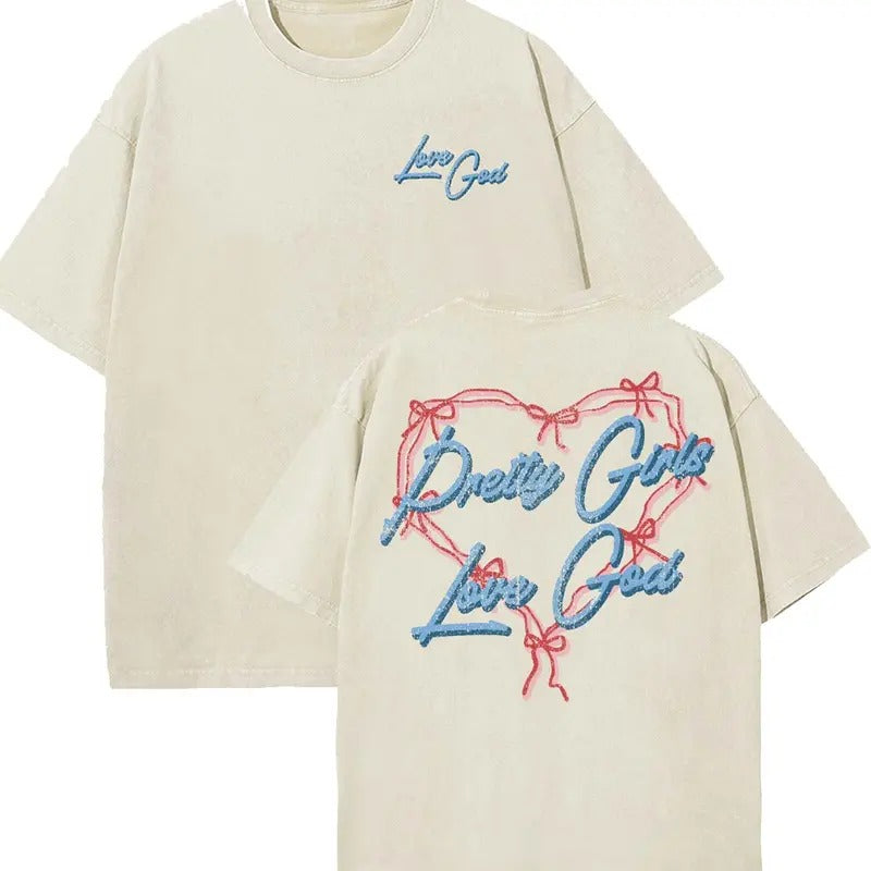 Pretty Love God Washed Vintage 90s Top Womenswear Cottonstyle{N002}2 T-Shirts, Hoodie, Sweatshirt