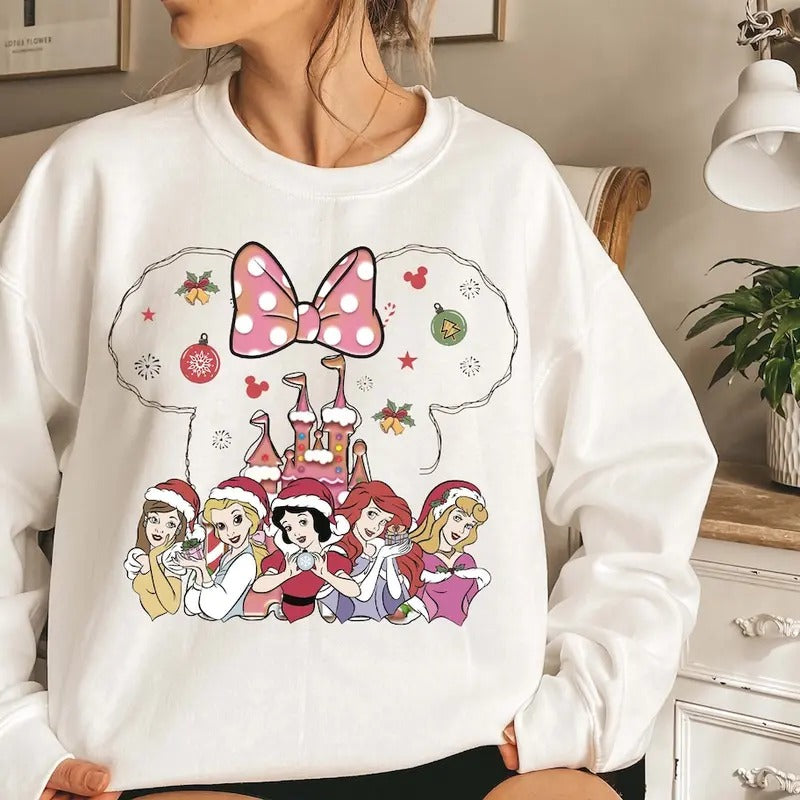 Princess Christmas Sweatshirt Tshirt, Christmas Shirt, Girls Matching Christmas Tee, Girls Trip Shirt Hoodie