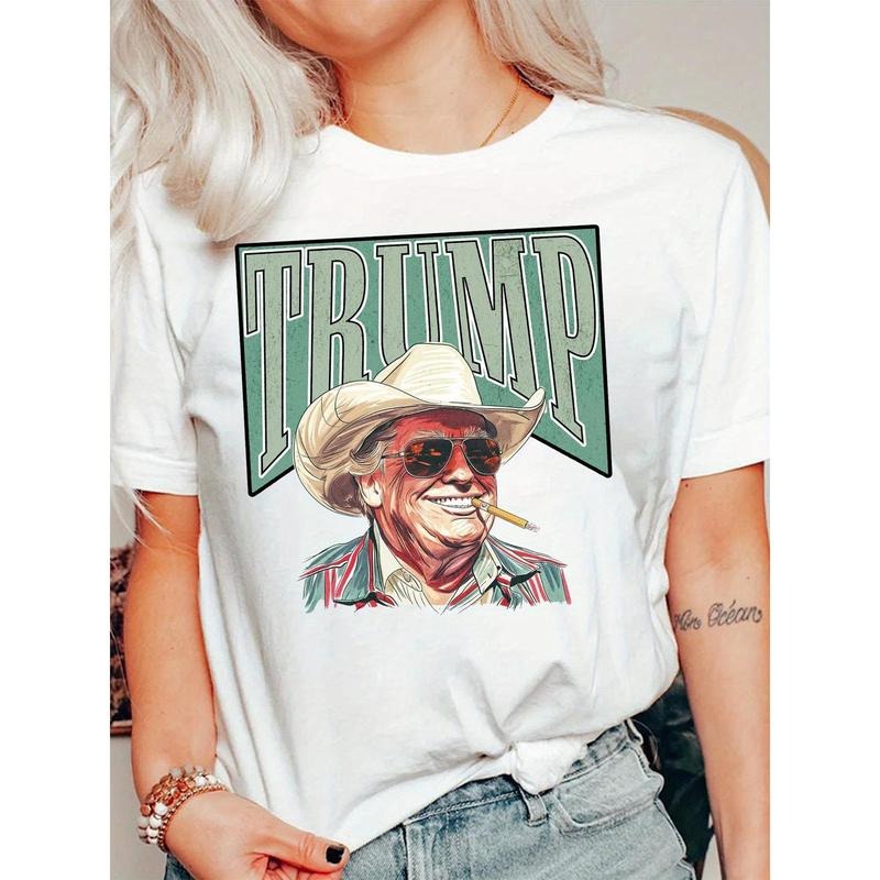 Pro America Cotton Printed T-Shirt for Women, Political Tee, Trump Support, Patriotic Top style 02 Hoodie Sweatshirt
