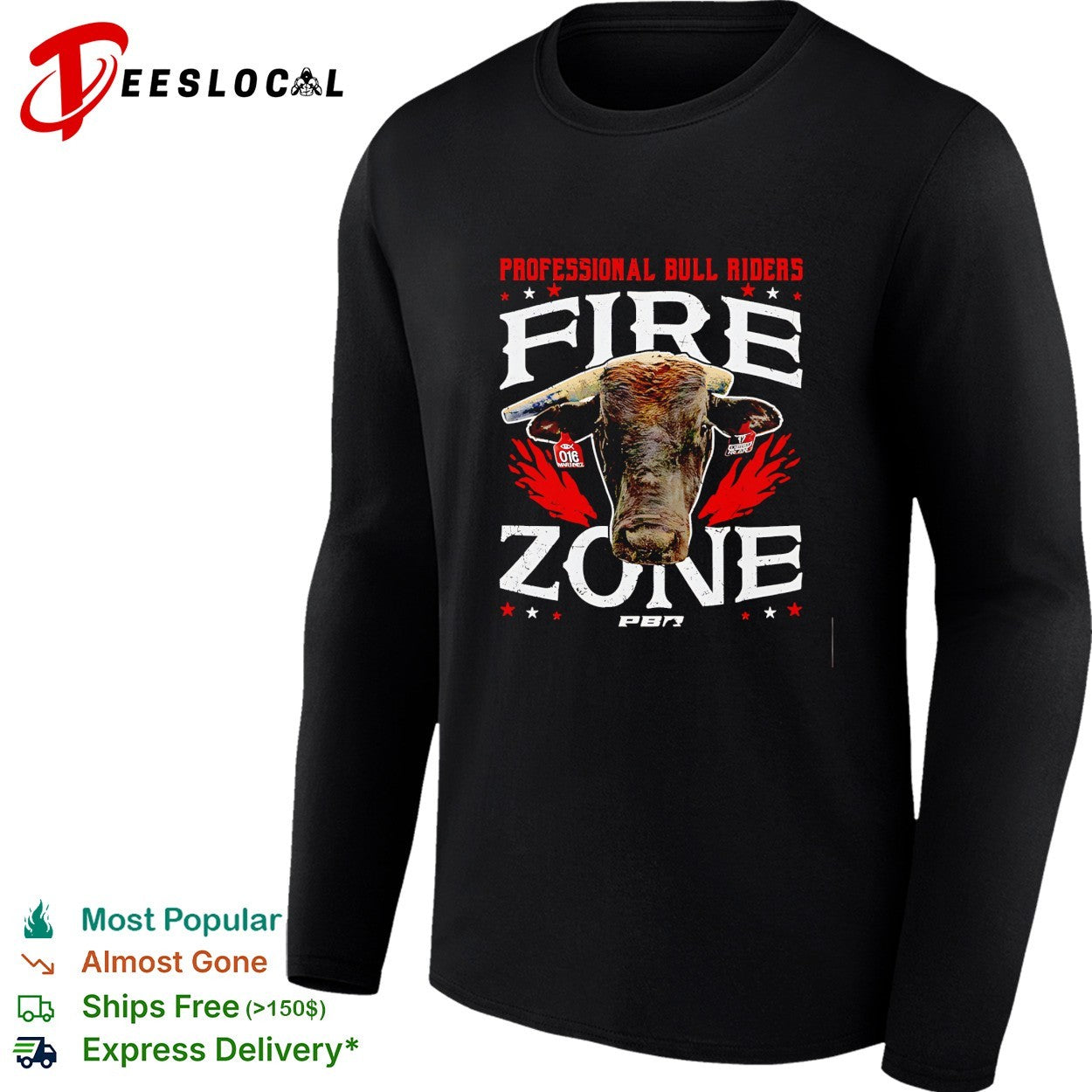 Professional Bull Riders fire zone bull shirt