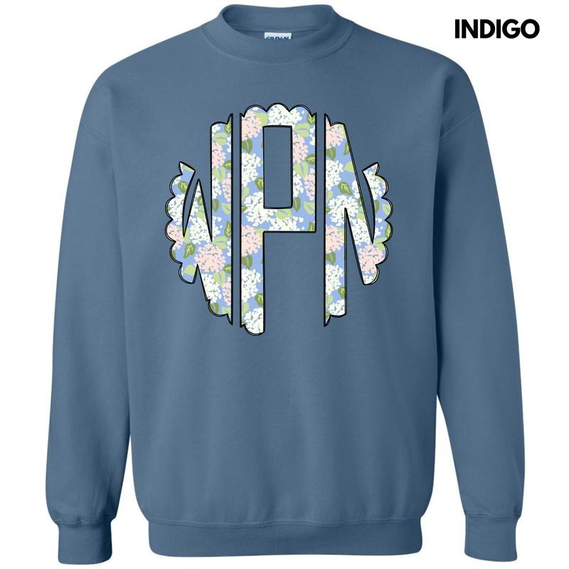 Proper Floral Monogram Sweatshirt 'NLB' Shirt Hoodie | PrintMintTees.com