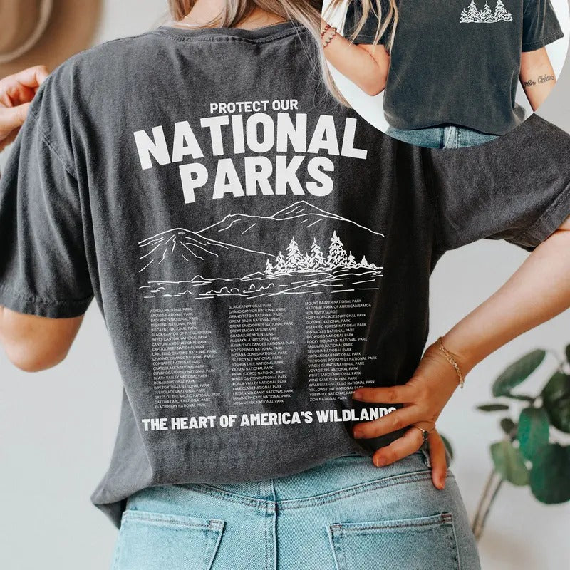 Protect National Parks Retro T-shirt, Park Ranger Mountain Sweatshirt, Environmental Camping Hoodie, Shirt For Women And...