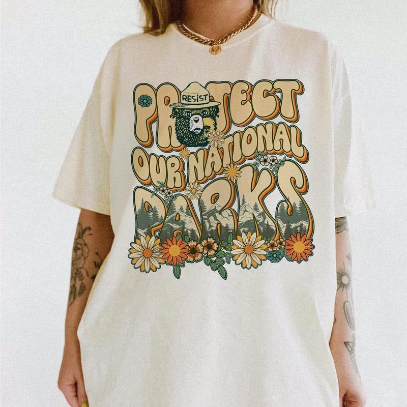 Protect Our National Parks T-Shirt,  Bear National Parks Support Tee, Public Lands Conservation, Support National Parks,...