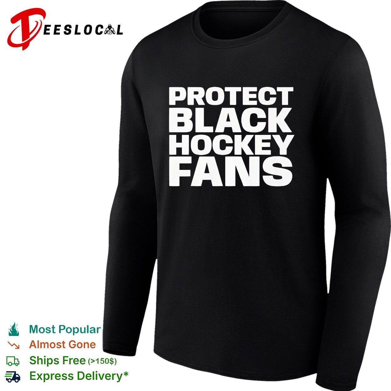 Protect black hockey fans shirt