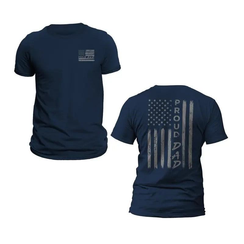 Proud Dad Flag US Patriotic Fathers Gift T-Shirt Casual Classic Hoodie Sweatshirt | PrintMintTees.com