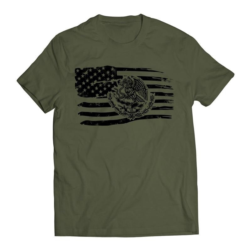 Proud Mexican American Flag Men's Graphic T-Shirt Hoodie Sweatshirt | PrintMintTees.com