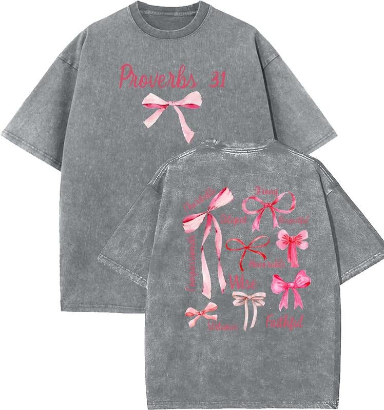 Proverbs 31 Unisex Washed T-Shirt, Christian t shirts, Vintage 90s Graphic Tee, Gift Top Womenswear Cotton Mineral Color...