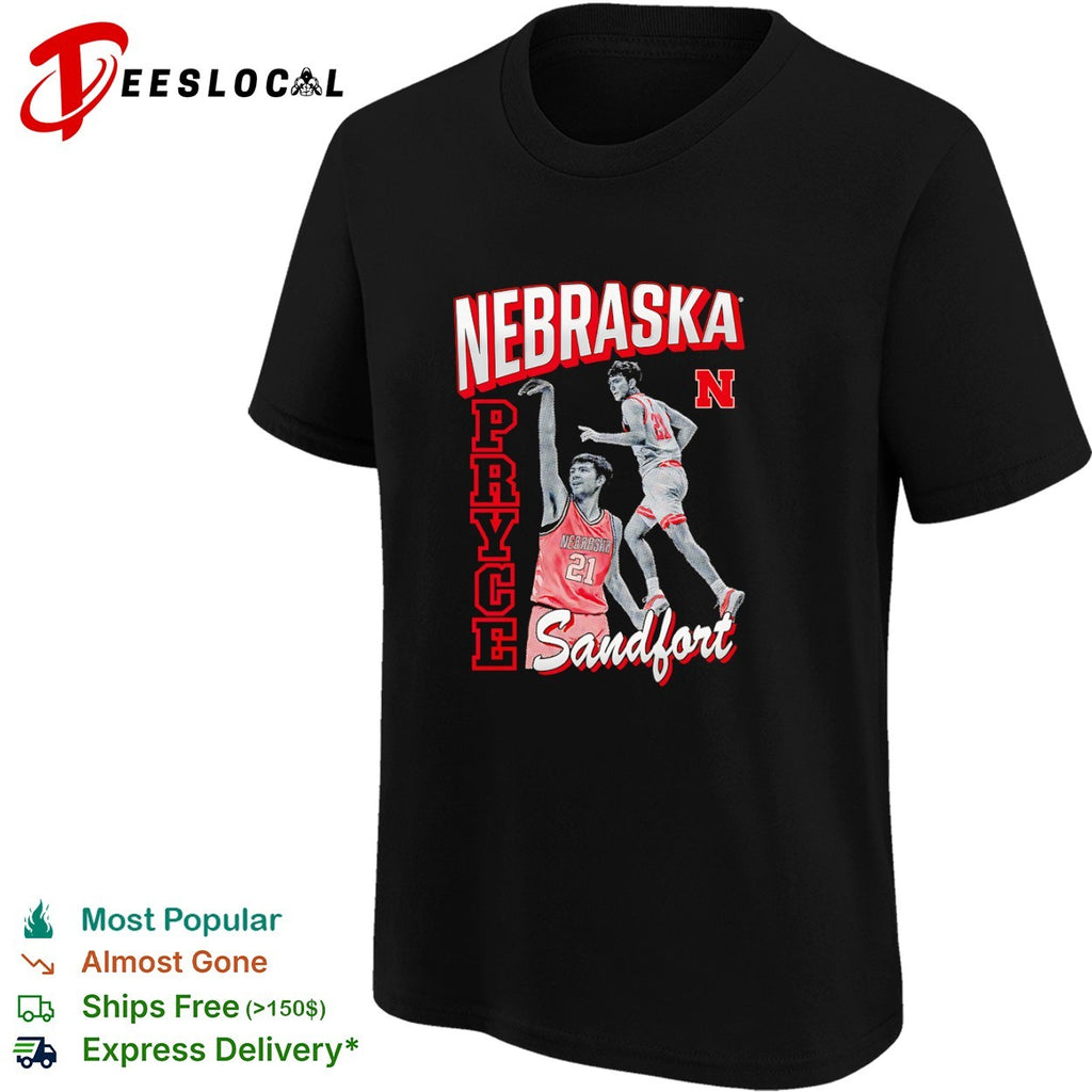 Pryce Sandfort Nebraska Cornhuskers NCAA Basketball shirt
