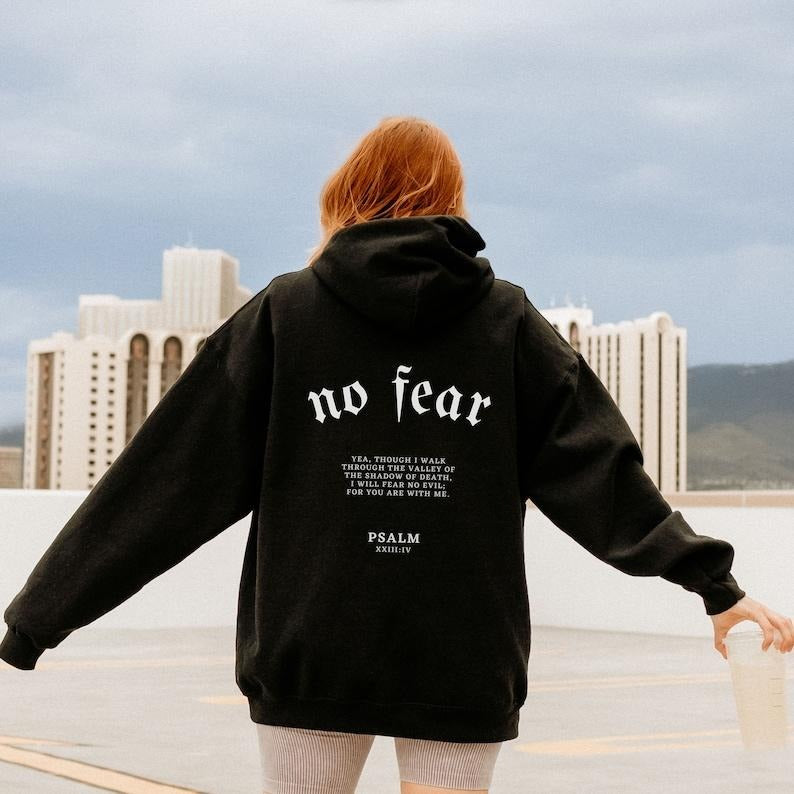 Psalm 23 Christian Hoodie Bible Verse Hoodie Christian Merch Men's Christian Streetwear Jesus Hoodie Christian Sweatshirt...