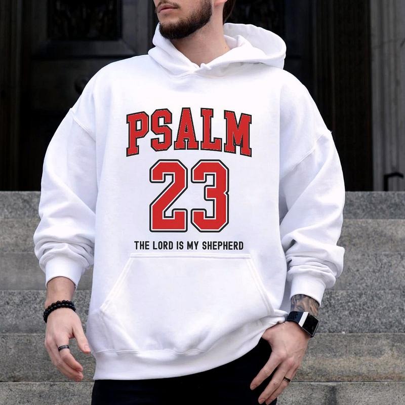 Psalm 23 Hoodie The Lord Is My Shepherd Christian Graphic Hoodie Casual Fleece Fabric Pullover Hooded Sweatshirt Trendy...