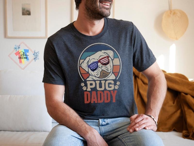 Pug Shirt, Pug Daddy Shirt For Men, Gift For Pug Owner Dad Shirt Dad Gift Hoodie Sweatshirt | PrintMintTees.com