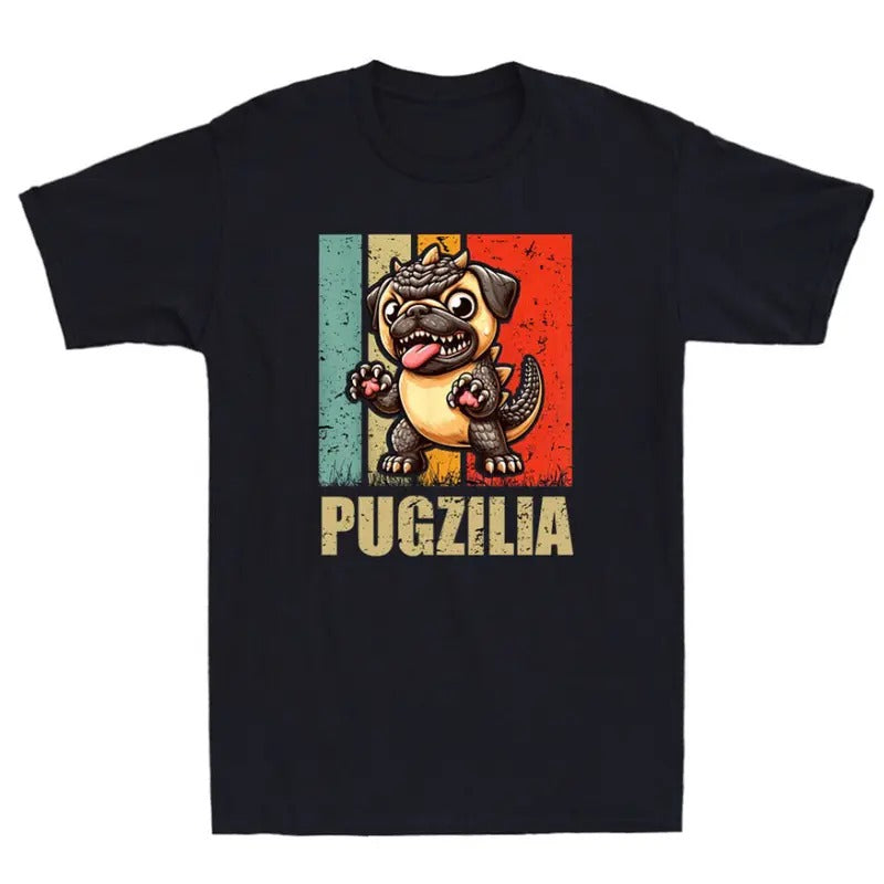 Pugzilla Pug Japanese Art Funny Pug Monster Parody Vintage T Shirtstyle{N002}2 T-Shirts, Hoodie, Sweatshirt