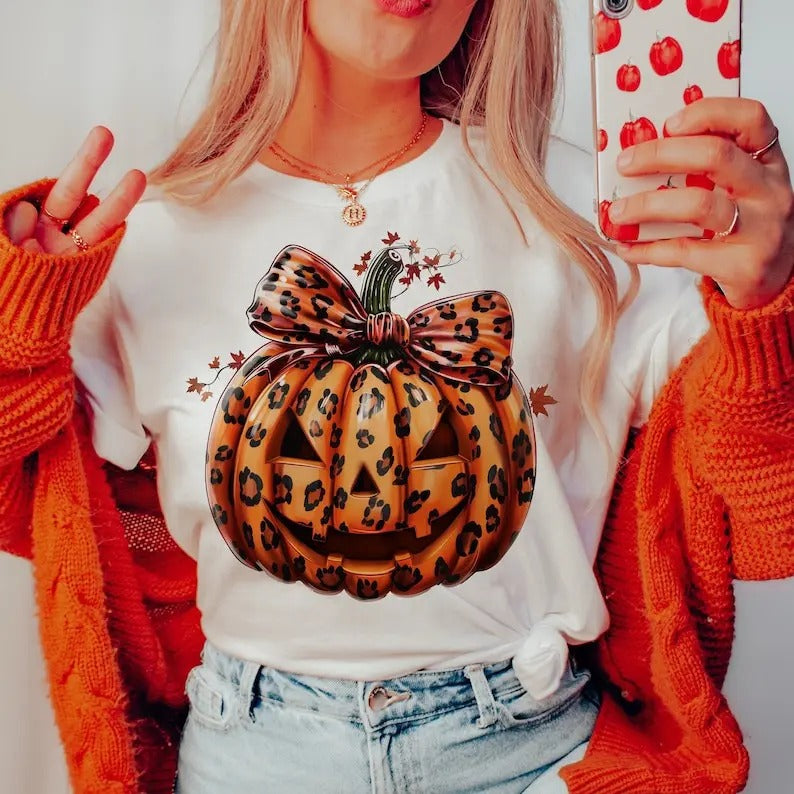 Pumpkin Coquette bow Shirt, retro halloween Shirt, trending Shirt, Gothic Shirt, black bow Shirt soft girl Shirt, Pumpkin...