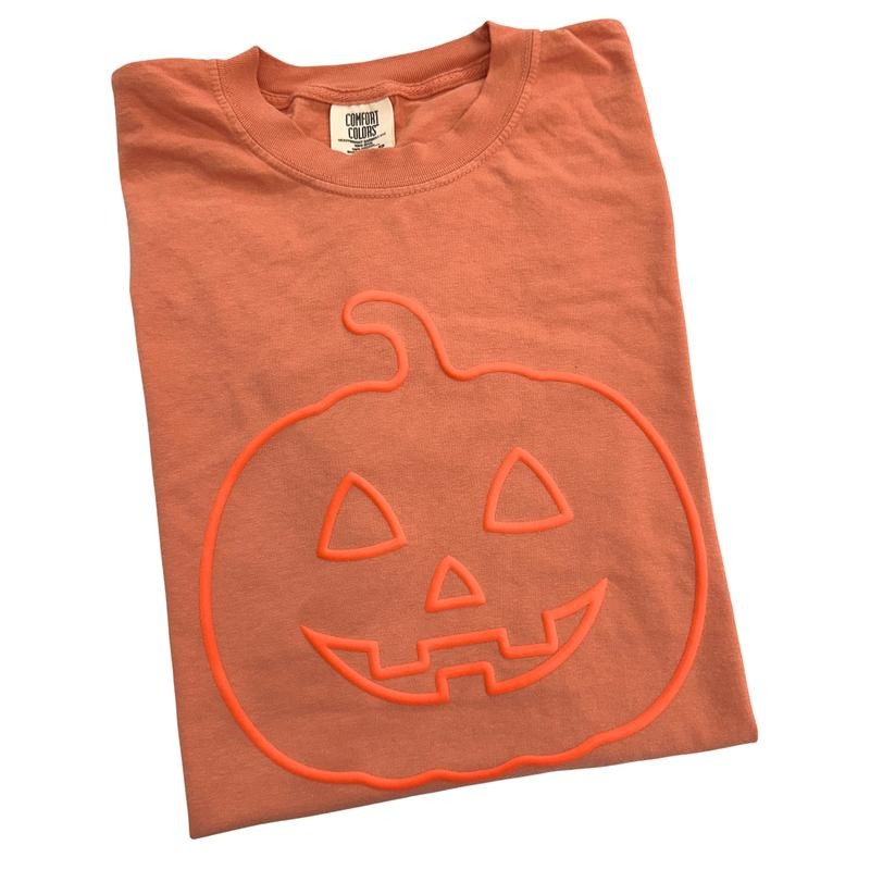 Pumpkin Face Orange Puff Comfort Colors T-Shirt Hoodie Sweatshirt | PrintMintTees.com