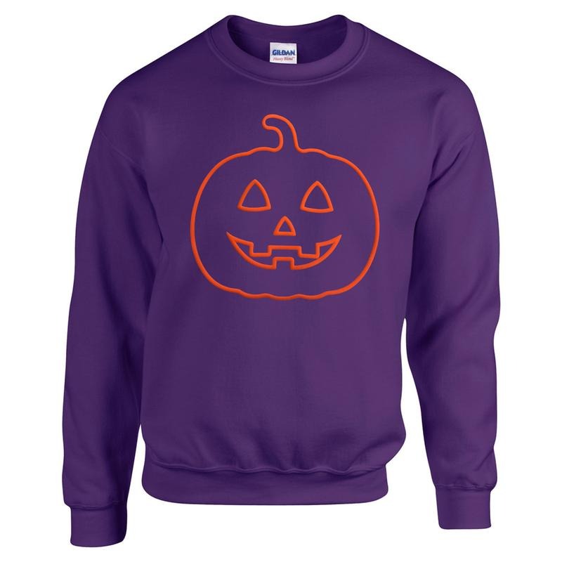 Pumpkin Face Orange Puff Sweatshirt T-Shirts, Hoodie | PrintMintTees.com