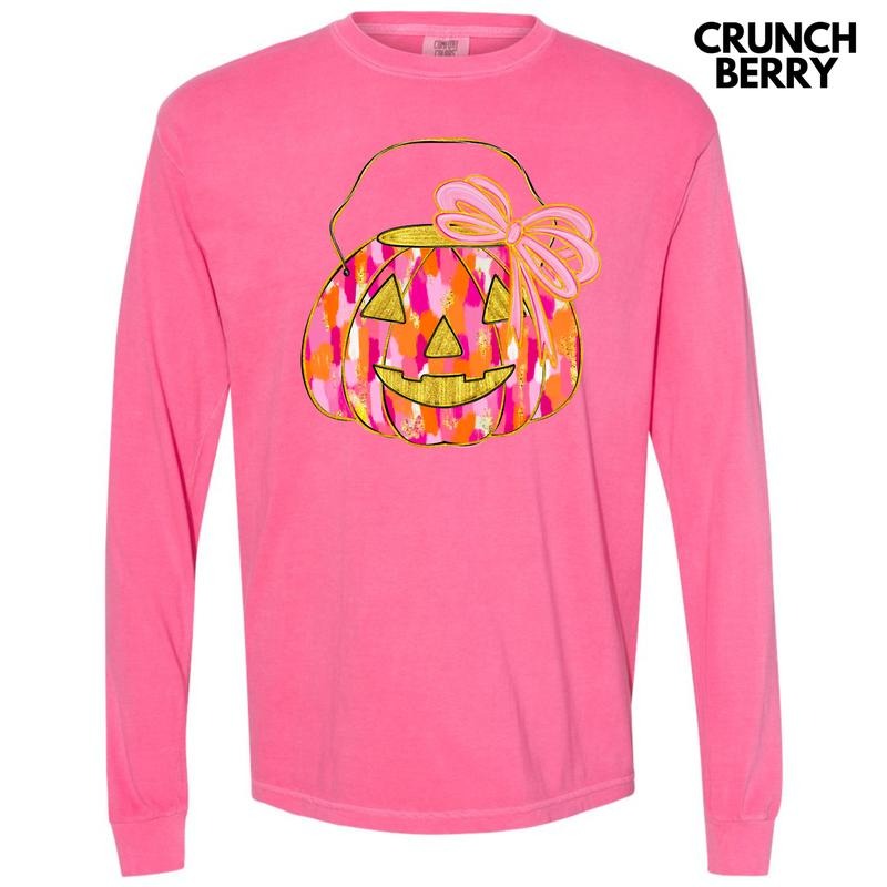 Pumpkin Pail Brushstroke Long Sleeve Comfort Colors T-Shirt 'NLB' Hoodie Sweatshirt | PrintMintTees.com