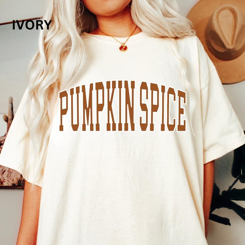 Pumpkin Spice Tee, Comfort Color T-shirt, Fall T-shirt Cotton Fabric Oversized Women Tshirt Cotton Fabric Hoodie Sweatshirt