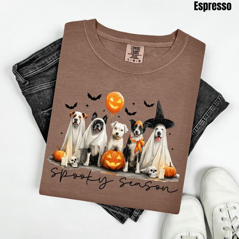 Puppy Spooky Season Comfort Colors T-Shirt 'NLB' Hoodie, Sweatshirt | PrintMintTees.com