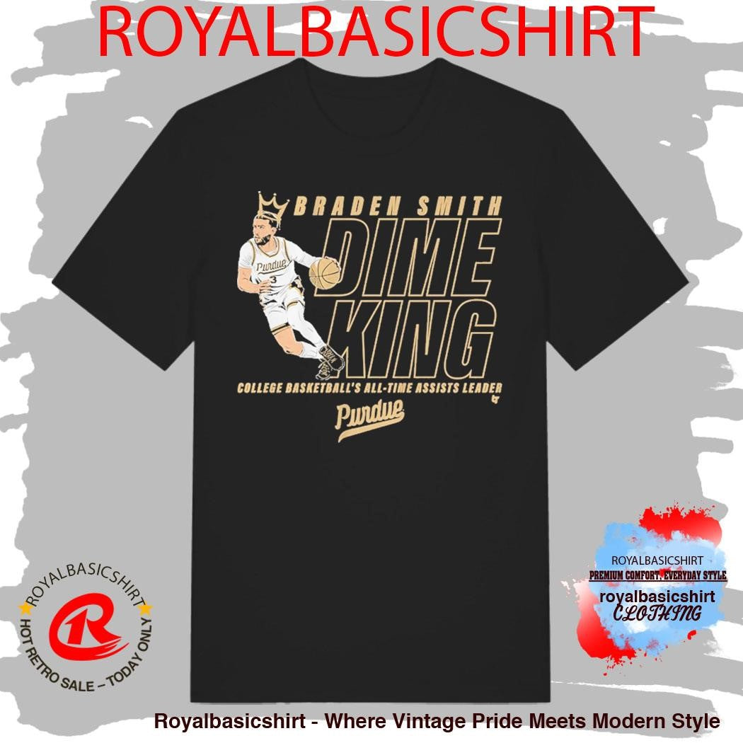 Purdue Basketball Braden Smith Dime King All-Time Assists Record Shirt