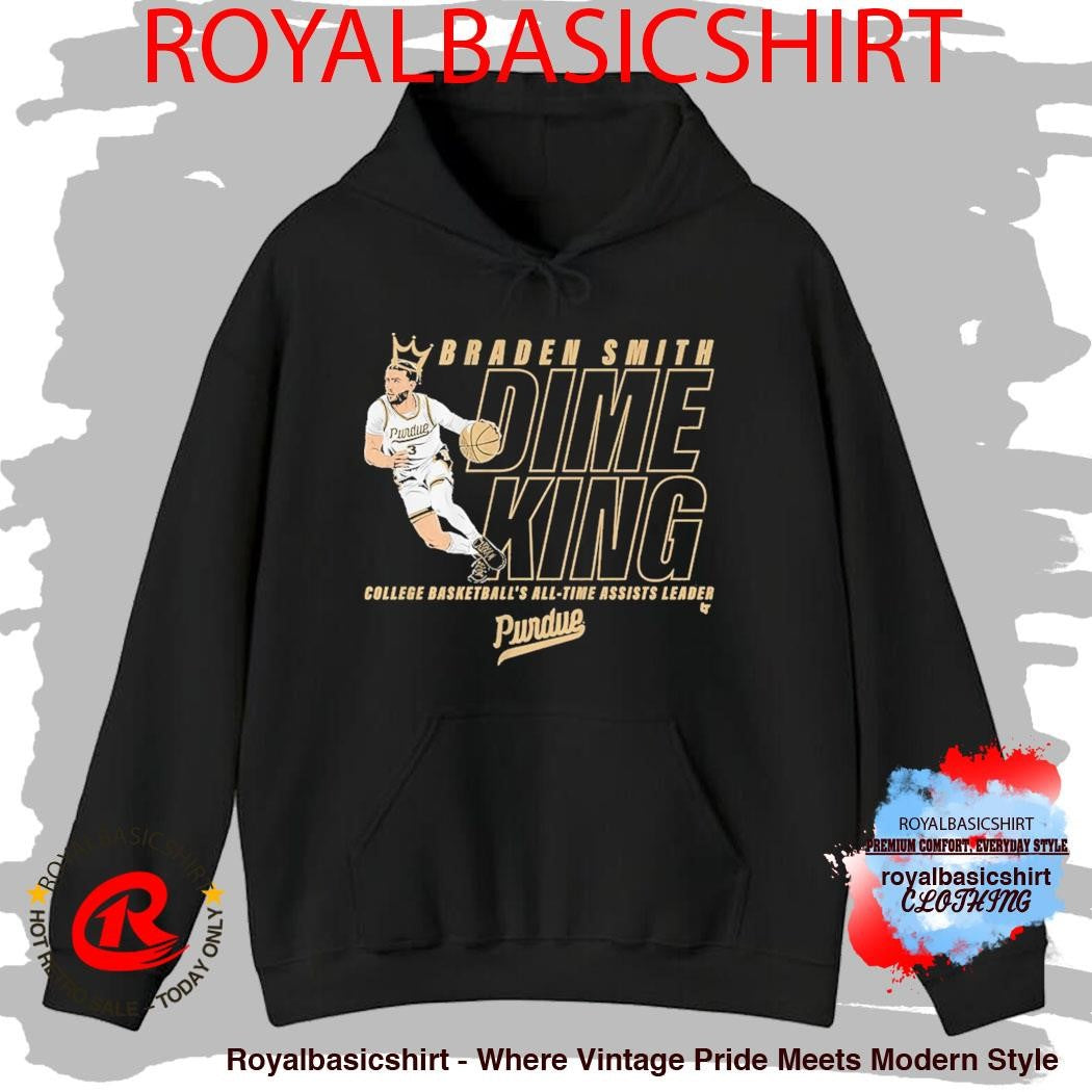 Purdue Basketball Braden Smith Dime King All-Time Assists Record Shirt