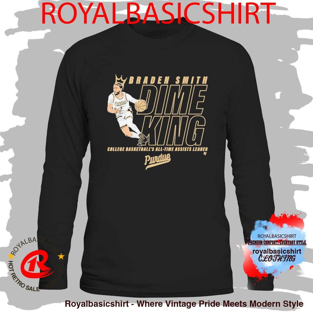 Purdue Basketball Braden Smith Dime King All-Time Assists Record Shirt
