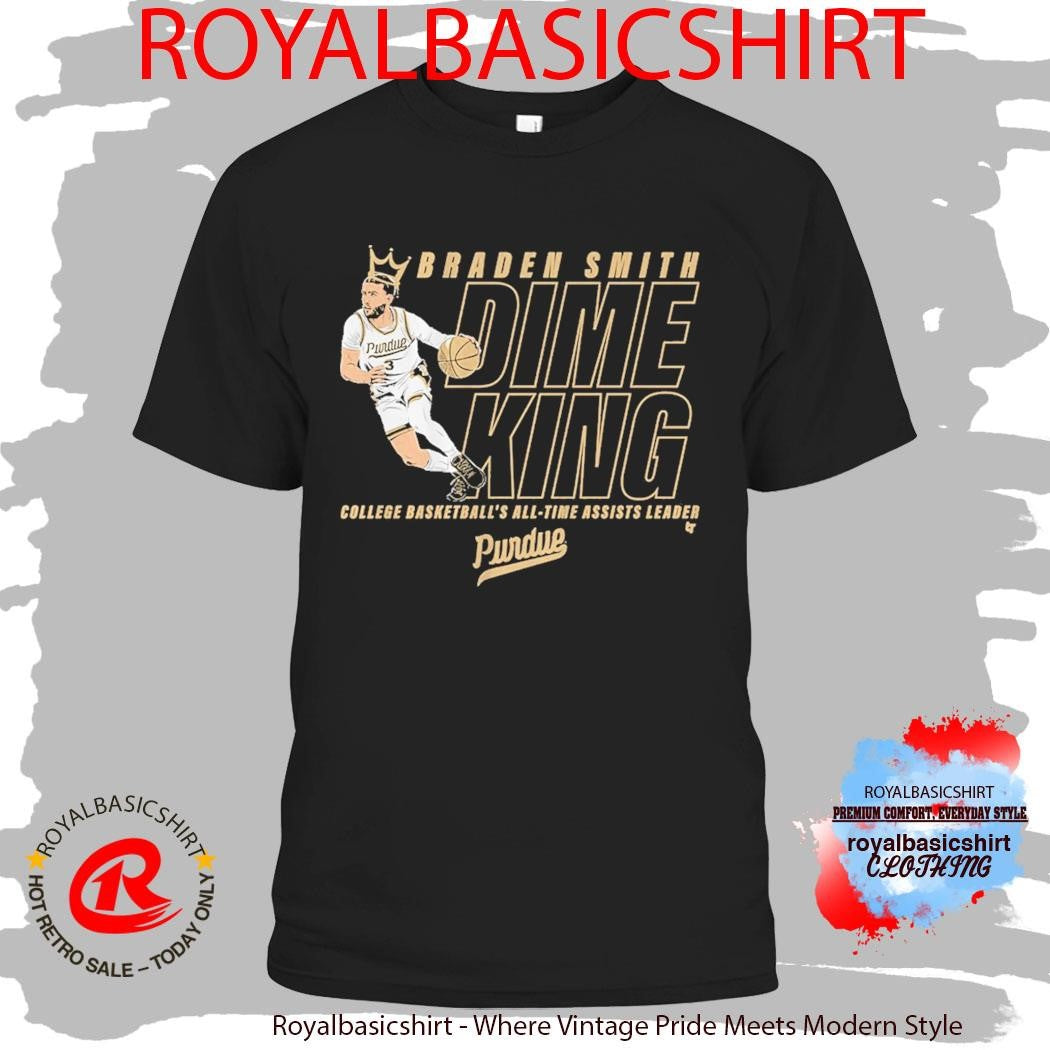 Purdue Basketball Braden Smith Dime King All-Time Assists Record Shirt